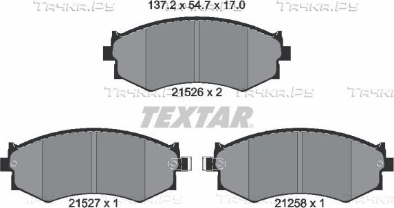 Тормозные колодки Textar передние для Infiniti G I 1990-1997. Артикул 2152601