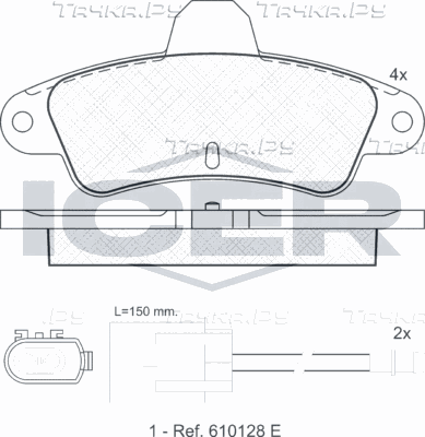 Тормозные колодки Icer задние для Ford Mondeo I 1993-1996. Артикул 180919