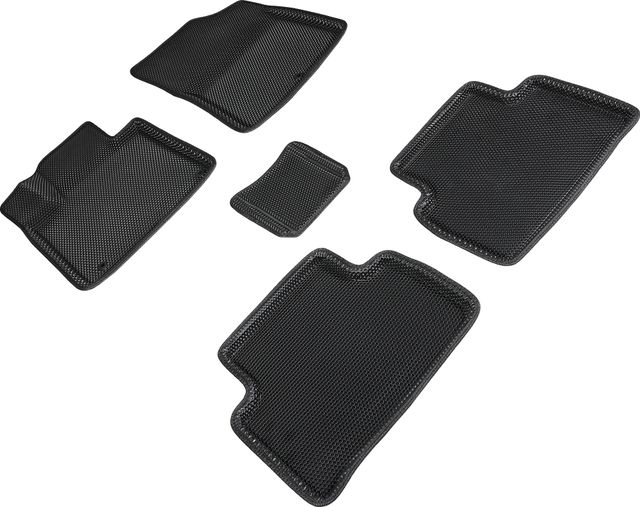 Коврики Seintex 3D EVA Соты для салона Kia Sorento IV 2020-2026 ЧЕРНЫЕ. Артикул 95408