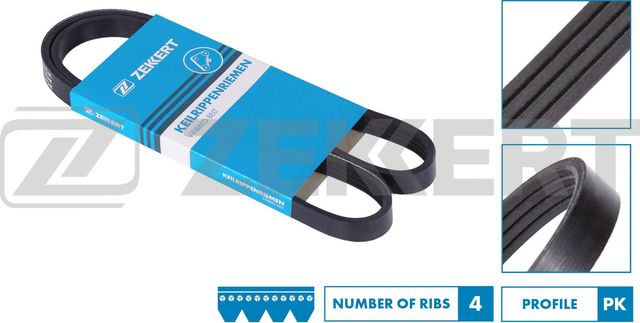 Приводной ремень поликлиновой Zekkert. Артикул KR-4PK855