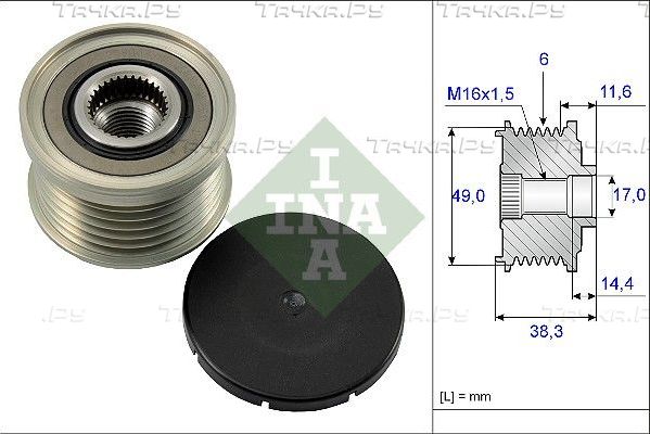 Муфта генератора обгонная Ina для BMW Z4 I (E85/E86) 2005-2009. Артикул 535 0127 10
