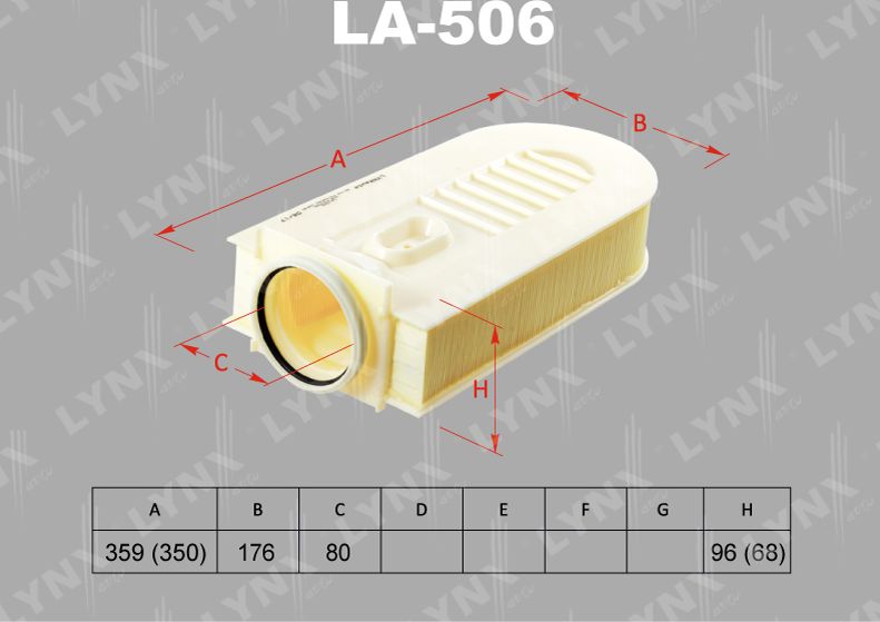 Воздушный фильтр LYNXauto. Артикул LA-506