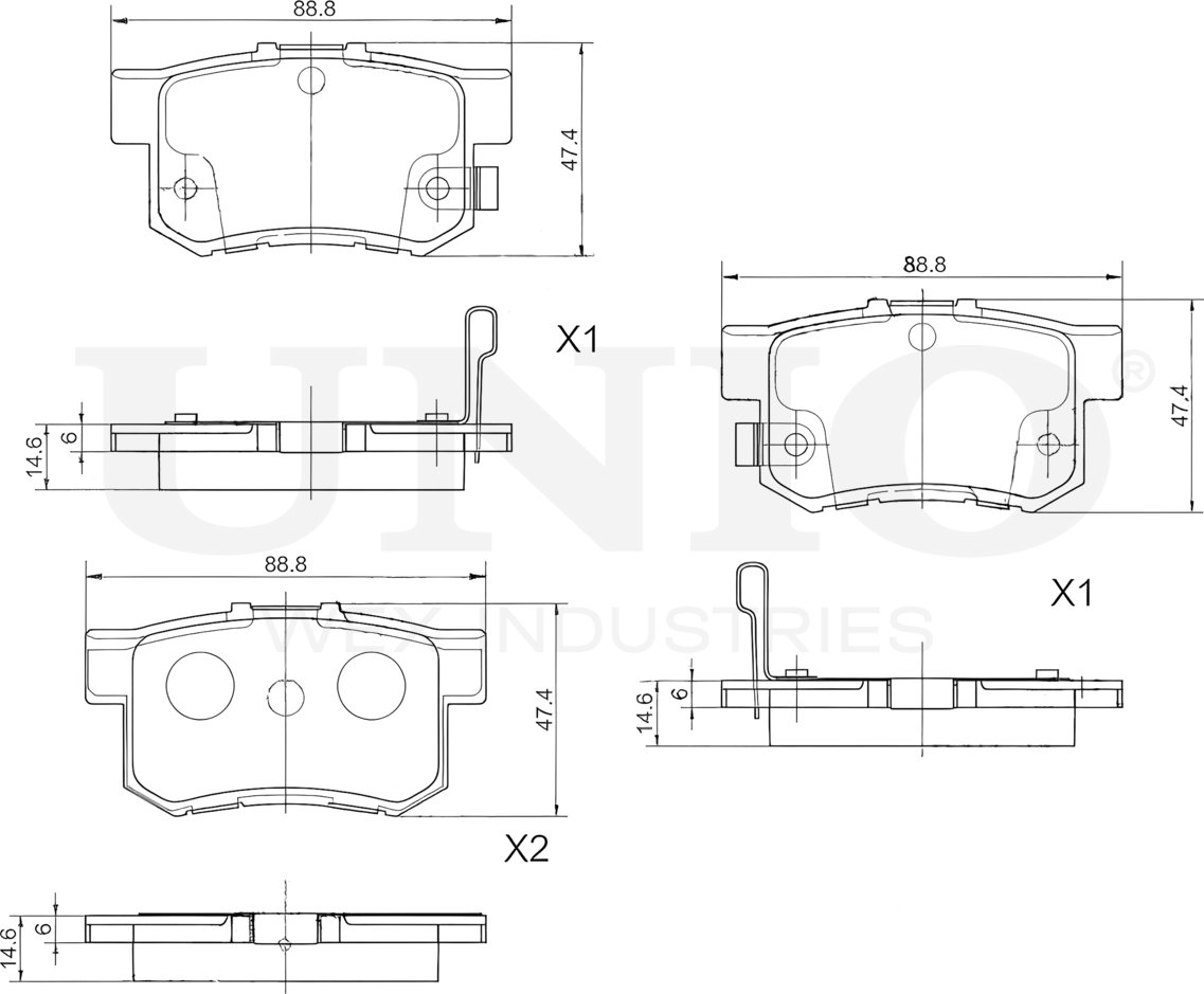 Колодки тормозные дисковые, комплект (Unio). Артикул BRP-20234