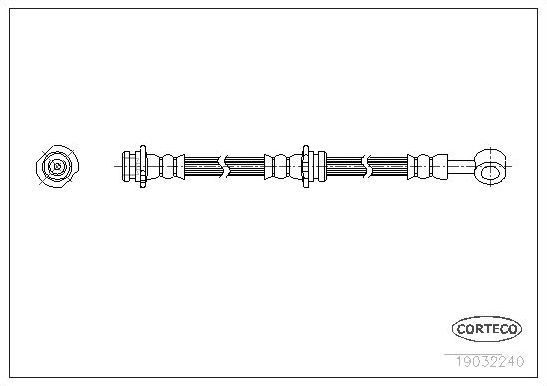 Тормозной шланг Corteco задний правый для Nissan Almera N16 2000-2006. Артикул 19032240