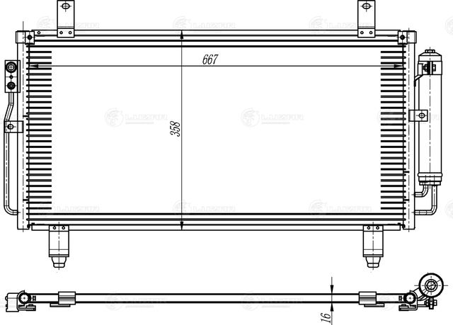 Радиатор кондиционера (конденсатор) Luzar для Mitsubishi Eclipse Cross 2017-2026. Артикул LRAC 1115