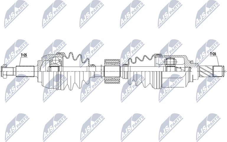 Полуось (привод в сборе, приводной вал) NTY. Артикул NPW-RE-134