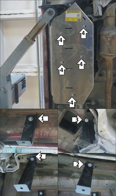 Защита алюминиевая Мотодор усиленная для трубок кондиционера Volkswagen Multivan T6.1 2020-2026. Артикул 32722