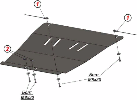 Защита алюминиевая Alfeco для картера и КПП Peugeot 806 1994-2002. Артикул ALF.17.07al