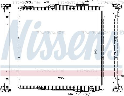 Радиатор охлаждения двигателя Nissens для Scania P 2004-2015. Артикул 67290