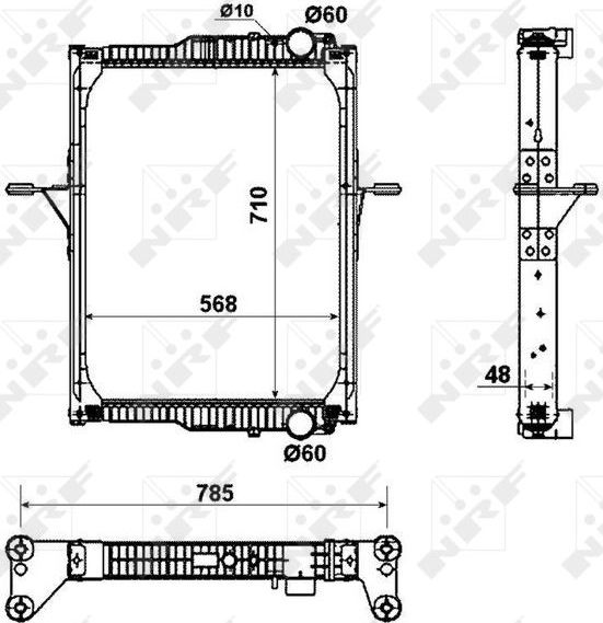 Радиатор охлаждения двигателя NRF (алюминий). Артикул 53432