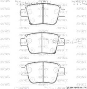 Тормозные колодки Advics задние для Toyota Corolla E140, E150 2006-2014. Артикул SN696P