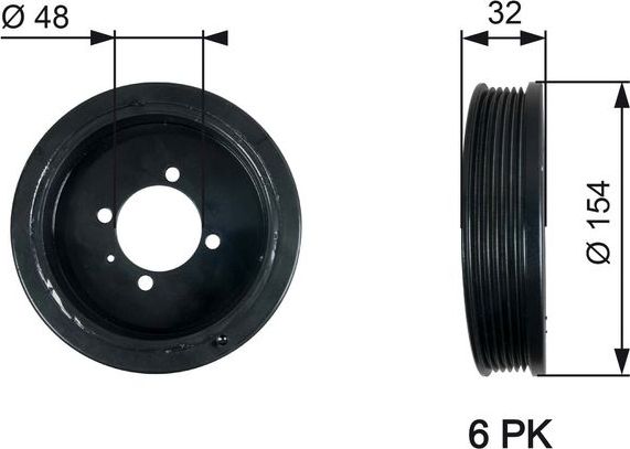 Шкив коленвала Gates DriveAlign®. Артикул TVD1130