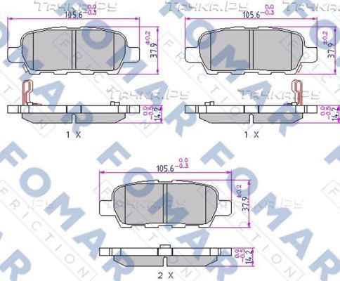 Тормозные колодки Fomar задние для Infiniti M III 2009-2010. Артикул FO 923981