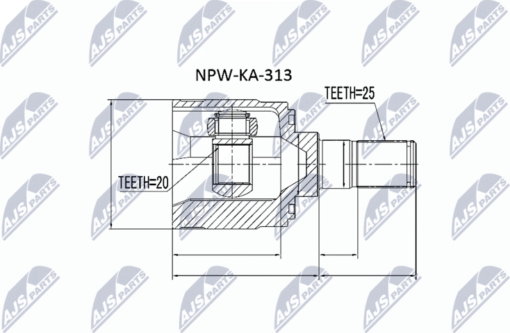 Шрус внутренний (граната) NTY. Артикул NPW-KA-313