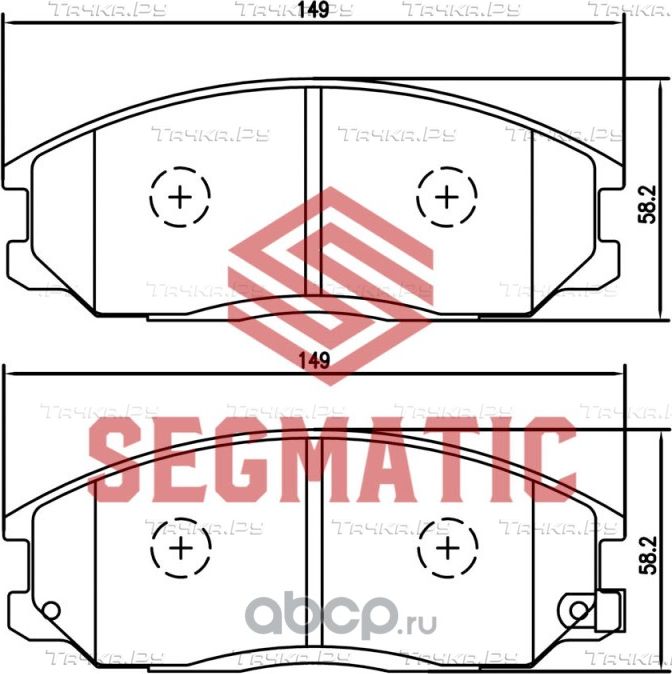 КОЛОДКА ТОРМ ДИСК ПЕР SSANGYONG KYRON 2.0 2005- S (Segmatic) Segmatic. Артикул SGBP2616