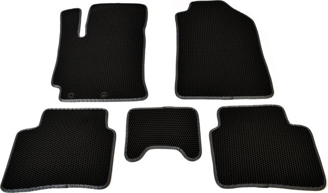 Коврики ТриАВС EVA для салона Kia Rio IV 2017-2026 Черные, серый кант. Артикул TAS2D-1328.01.04