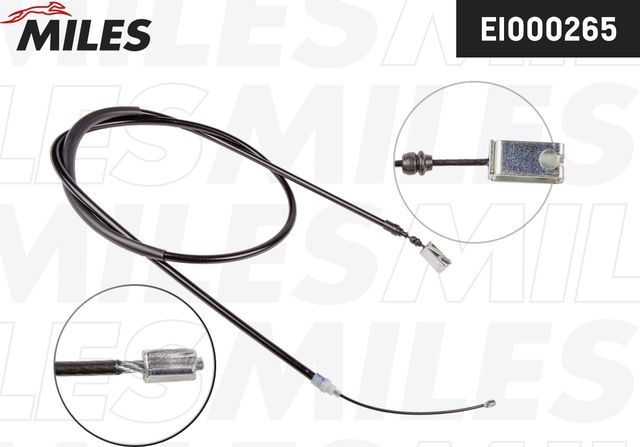 Трос ручника (тросик ручного тормоза) Miles передний для Peugeot 405 1987-1997. Артикул EI000265
