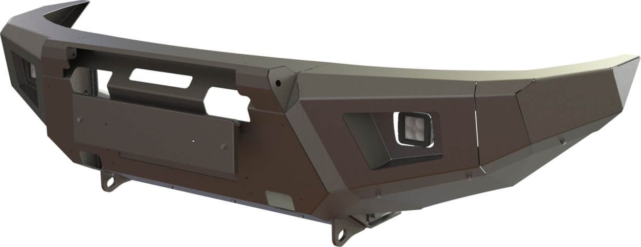 Бампер силовой STC передний для Nissan Patrol Y61 рестайлинг 2004-2010 с защитной дугой и противотуманными фарами. Артикул STC-NPY61/04-BF-C1-L1