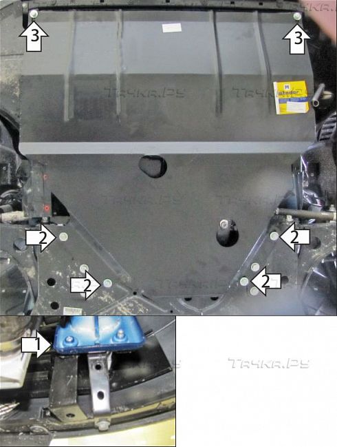 Защита Мотодор для картера, КПП Fiat Ducato 250, 290 2006-2026. Артикул 71605