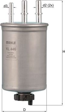 Топливный фильтр Mahle-Knecht. Артикул KL 446