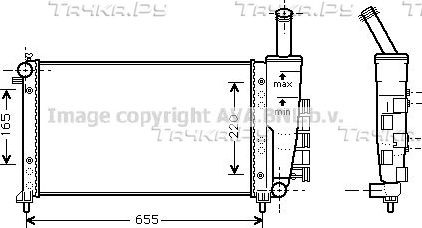 Радиатор охлаждения двигателя AVA. Артикул FTA2275