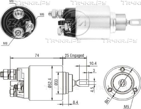 Втягивающее реле стартера Era для Citroen Jumper II 2006-2026. Артикул ZM2381