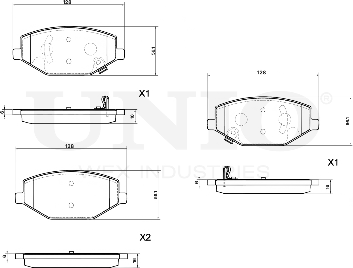 Колодки тормозные дисковые, комплект (Unio). Артикул BRP-20095