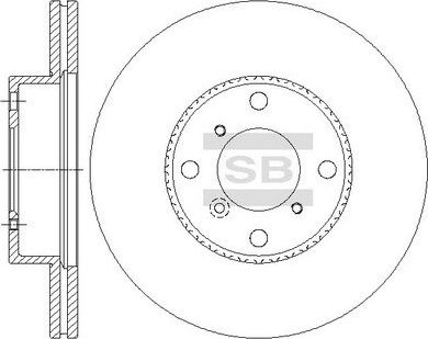 Тормозной диск Sangsin Hi-Q передний для Suzuki Baleno I 1996-2002. Артикул SD4808