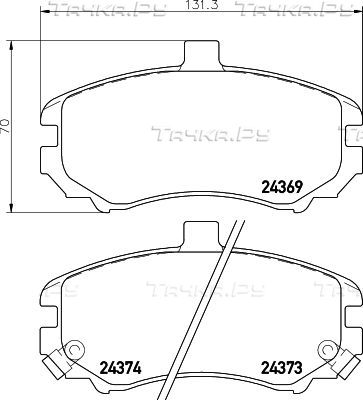 Тормозные колодки Mintex передние для Hyundai Elantra III (XD) 2003-2005. Артикул MDB2721