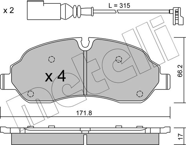 Тормозные колодки Metelli. Артикул 22-1032-0