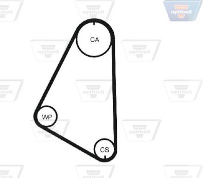 Ремень ГРМ Optibelt Optibelt-ZRK для Opel Kadett E 1984-1986. Артикул ZRK 1014