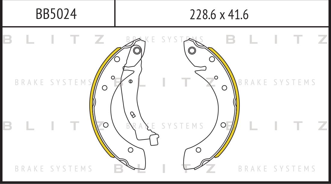 Колодки тормозные PSA BERLINGO/PARTNER 96- 1.1-2.0 задн.барабан. (Blitz). Артикул BB5024