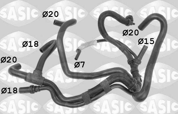 Патрубок радиатора (системы охлаждения) Sasic для Renault Modus I 2004-2012. Артикул 3404198