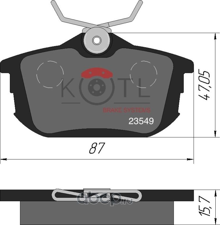Колодки тормозные дисковые задние к-т MITSUBISHI COLT 04>/SMART FORFOUR 05> (Kotl) Kotl. Артикул 1314kt