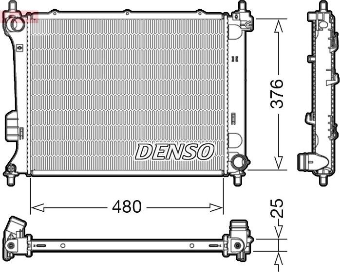 Радиатор охлаждения двигателя Denso. Артикул DRM41011