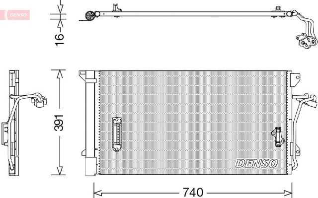 Радиатор кондиционера (конденсатор) Denso для Volkswagen Touareg I 2002-2010. Артикул DCN02027