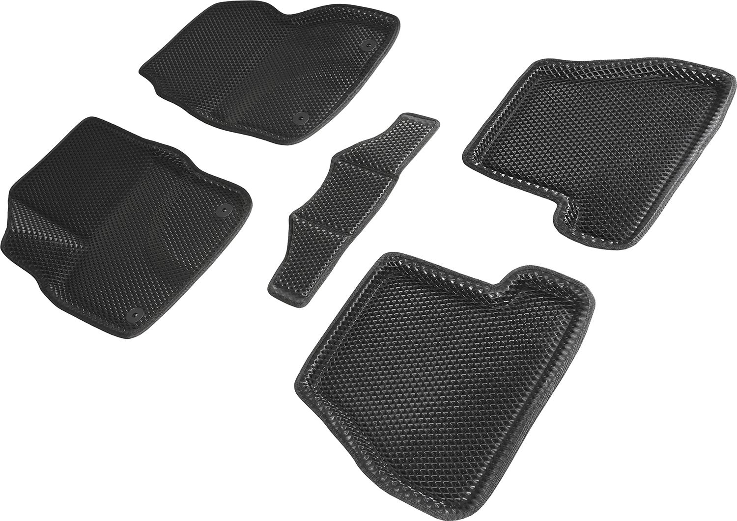 Коврики Seintex 3D EVA ромб для салона Ford Focus III (АКПП) 2011-2015 ЧЕРНЫЕ. Артикул 95240