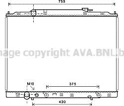 Радиатор охлаждения двигателя AVA. Артикул HD2267