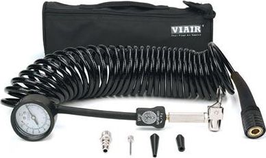 Шланг VIAIR для подкачки колёс с манометром до 8 атм 7,6м черный армированный. Артикул 00029