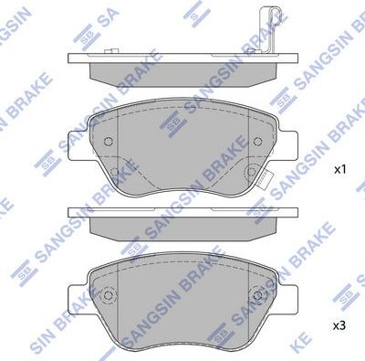 Тормозные колодки Sangsin Hi-Q. Артикул SP1810