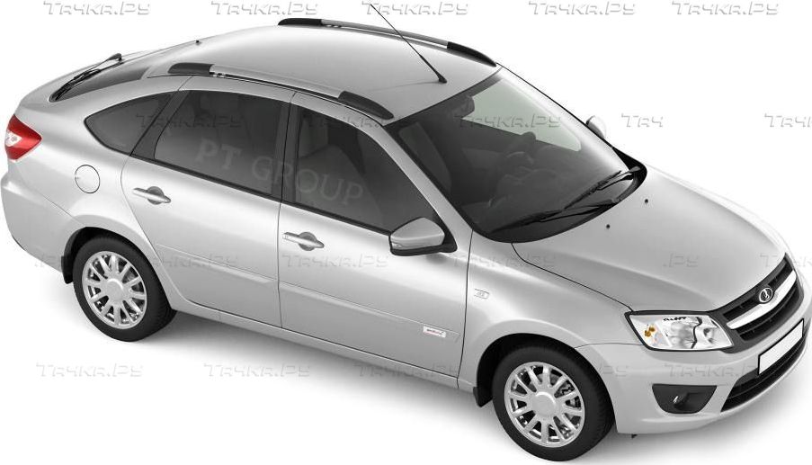 Рейлинги продольные PT Group Комфорт для Lada Granta лифтбек 2013-2026 Серебристый муар. Артикул 01910601