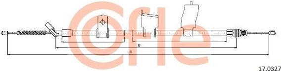 Трос ручника (тросик ручного тормоза) Cofle. Артикул 17.0327
