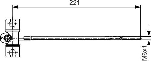 Трос ручника (тросик ручного тормоза) Bosch. Артикул 1 987 477 913