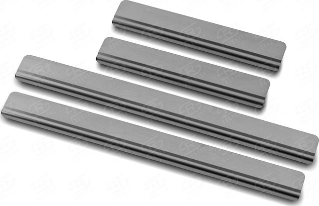 Накладки RusStal на пороги (лист нерж. шлифованный) для Toyota Corolla E160/E170 2013-2026. Артикул TOYCR13-02