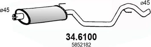 Глушитель Asso для Opel Vectra C 2002-2008. Артикул 34.6100