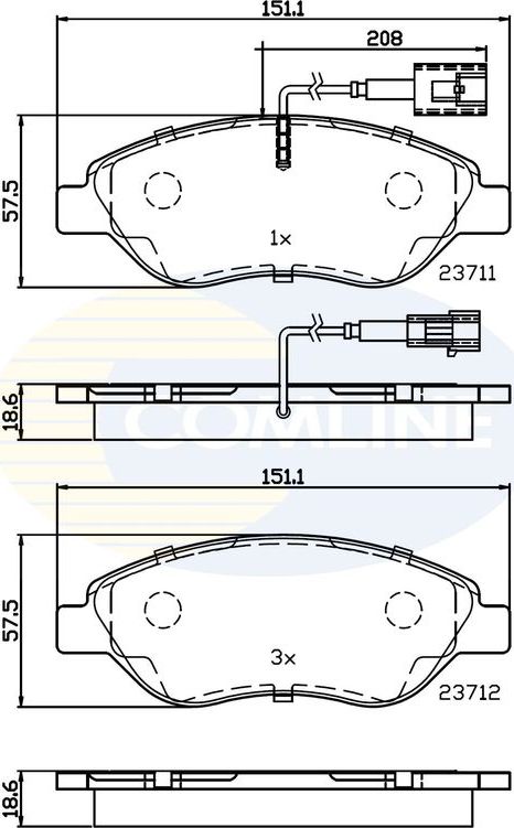Тормозные колодки Comline Comline. Артикул CBP11222