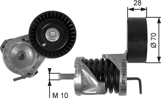 Натяжной ролик (натяжитель) приводного клинового зубчатого ремня Gates DriveAlign™ для BMW 1 I (E81/E82/E87/E88) 2006-2012. Артикул T39085