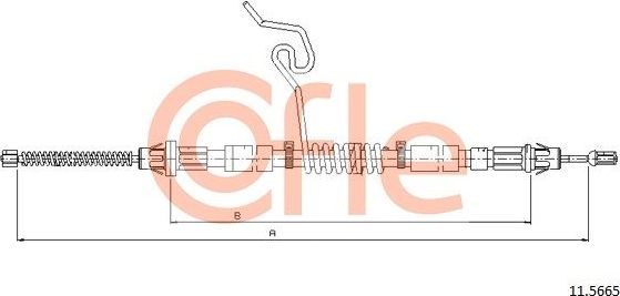 Трос ручника (тросик ручного тормоза) Cofle задний правый для Ford Transit VII 2006-2014. Артикул 92.11.5665