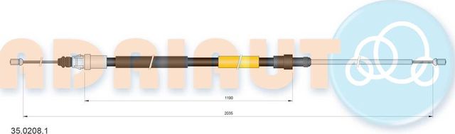 Трос ручника (тросик ручного тормоза) Adriauto. Артикул 35.0208.1