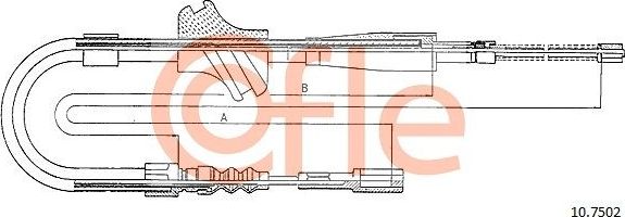 Трос ручника (тросик ручного тормоза) Cofle. Артикул 10.7502